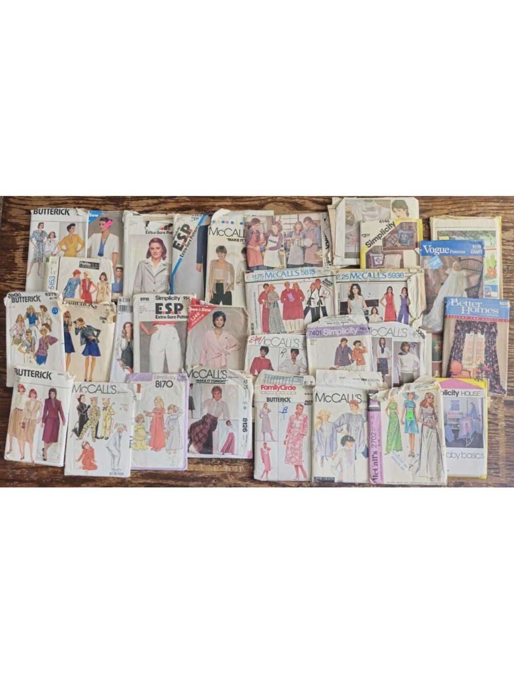 Large Lot Of Vintage Sewing Patterns McCalls Butterick Etc